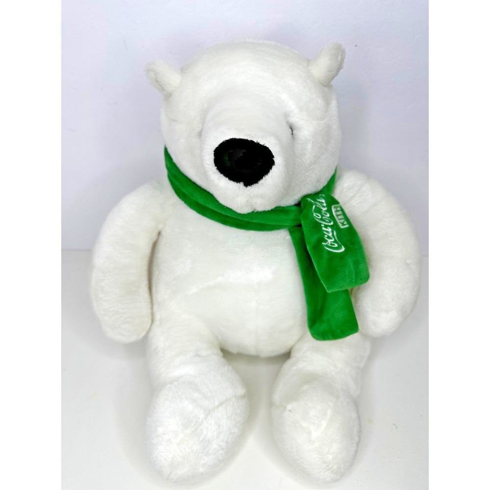 Coca Cola Kith Polar Bear Plush Green Scarf Plush 12" Stuffed Animal